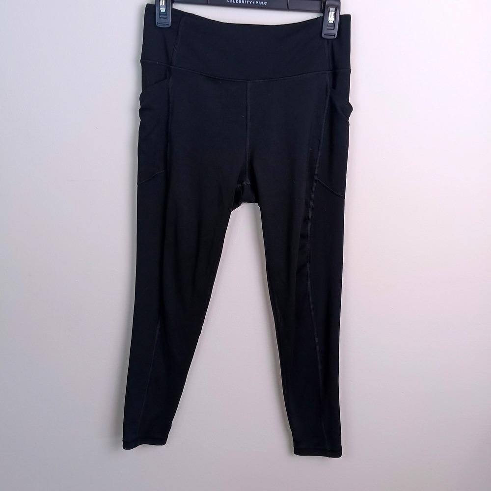 Victoria's Secret On Point Flow Leggings Womens 10 Black Excellent Pockets